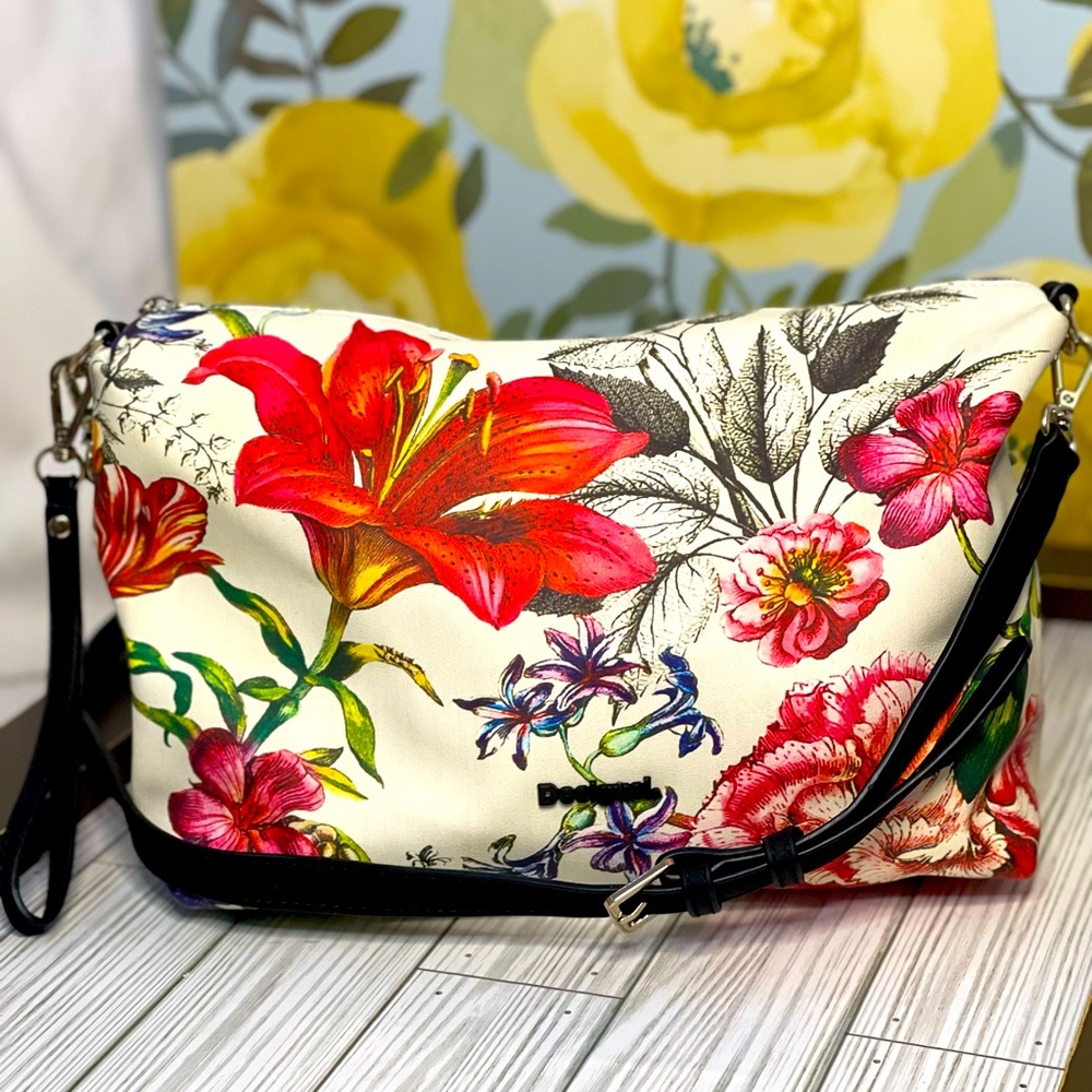Desigual Floral Print Shoulder Crossbody Bag